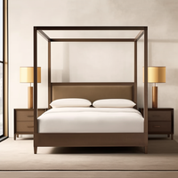 Lit de luxe en bois pour intérieur, ensembles de meubles de chambre à coucher, lit plateforme king size en bois