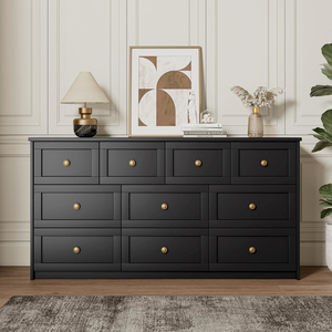 Cómoda de Madera para Dormitorio Directo de Fábrica con 10 Cajones de Almacenamiento, Cómodas y Cajoneras de Madera Blanca Extra Grandes y Anchas - Product Image 3