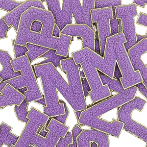 Khăn thêu Chenille thư vá Bảng chữ cái vá A đến Z tên các bản vá lỗi vốn thêu sắt trên con dấu nhiệt - Product Image 1