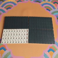 Mahjong Amerika Mewah yang Dipesan Khusus dari Pabrik, Ubin Mahjong Empat Lapis yang Dilukis Tangan