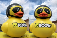 Ballon géant gonflable en PVC personnalisé BOYI, en forme de canard de dessin animé, pour événements commerciaux et fêtes
