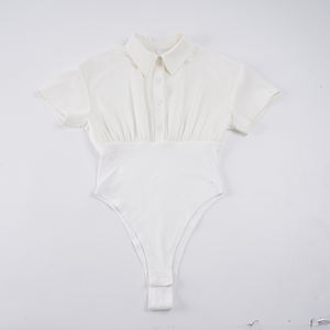 Mono de Mujer con Cuello Polo, Color Sólido, Cintura Ajustada, Estilo Casual y Elegante para Oficina, con Cinturón - Product Image 2