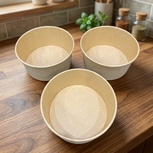 TD 500ml 700ml 1000ml Kraft Paper <b>Bowl</b> with Lid Disposable Noodle Soup Salad <b>Serving</b> <b>Bowl</b> Food Packaging Container - Product Image 1
