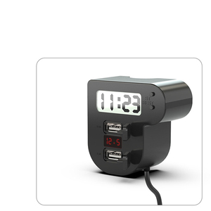 Xe máy kép USB sạc + Đồng hồ kỹ thuật số + LED Vôn kế 5V 3.1A/1.5A sạc nhanh sạc xe hơi không thấm nước - Product Image 1