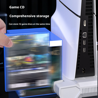 Nouvelle base de refroidissement multifonctionnelle pour PS5 Pro Slim avec support de stockage de disques, support de charge double pour manettes et crochet pour casque