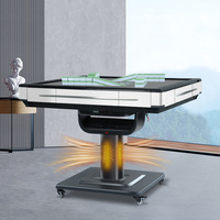 Table de Mahjong OEM de Luxe Moderne Entièrement Automatique avec Alimentation par Cartes Inclinée, Pliable, Chauffante et Silencieuse, avec Pieds en Acier Inoxydable pour le Divertissement