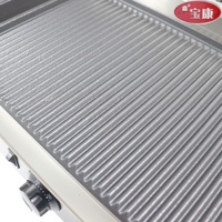 Peralatan Dapur Makanan Cepat Saji Grosir, Pemanggang Daging Sapi Listrik, Meja Panggang Burger, Griddle Listrik 220V, Pelat Ganda Kontak