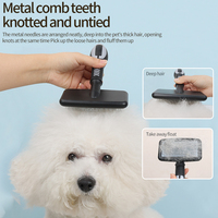 Broches incurvées professionnelles de luxe en acier inoxydable pour le toilettage des poils d'animaux brosse démêlante pour chien et chat à poil long