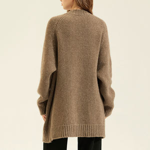 Maglione Weshallo di alta qualità in lana di Yak caprino Cashmere <span class=keywords><strong>Cardigan</strong></span> lungo lavorato a maglia pesante personalizzato da donna - Product Image 2