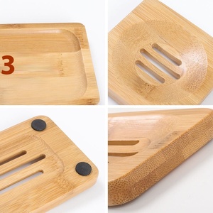 Eco-friendly Natural Bamboo <strong>Wooden</strong> Soap Box Holder Sanitary Kitchen Space Drain Feature Soap Dish <strong>Tray</strong> for <strong>Bath</strong> Toilet Supplies - Product Image 3