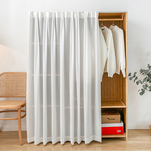 XinLan Polyester Coton Mélange Dentelle <span class=keywords><strong>Armoire</strong></span> Tringle À <span class=keywords><strong>Rideau</strong></span> Poche Blanc Sheer <span class=keywords><strong>Rideau</strong></span> pour Chambre - Product Image 2