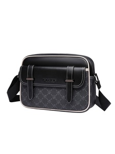 <span class=keywords><strong>Bolso</strong></span> Cruzado de Negocios para <span class=keywords><strong>Hombre</strong></span>, Impermeable, de PU, con Diseño Cuadriculado Negro - Product Image 1