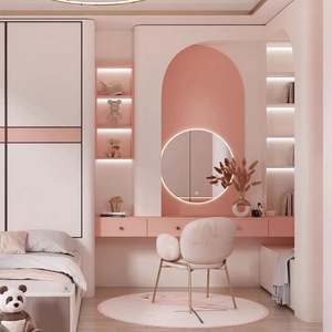 Moderno Armario de Almacenamiento Rosa para Dormitorio de Niñas, para Ropa, Zapatos, Sombreros y Maquillaje - Muebles para Apartamento - Product Image 3