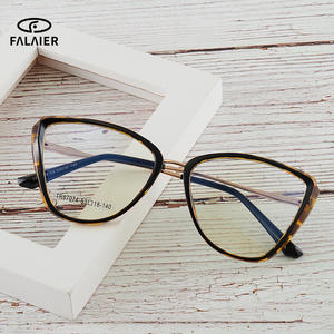 Monturas de Gafas de Ojo de Gato FalaiEr TR90 TR87074 53-18-140, Gafas de Lectura Unisex con Bloqueo de Luz Azul - Product Image 1