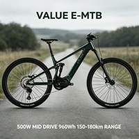 FLM EM6-4th-Comp Elektrikli Dağ Bisikleti 500W Orta Motorlu 960Wh Tam Süspansiyonlu 29er E-MTB Elektrikli Bisiklet