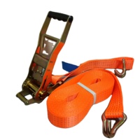 Vente en gros de sangle d'arrimage à cliquet en polyester de 50 mm avec double crochet en J ceinture de chargement de camion pour camion et remorque