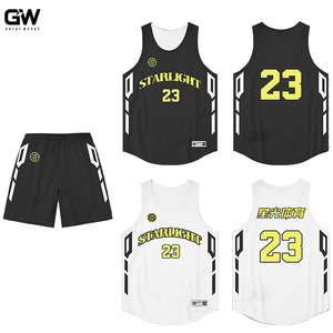 Jersey basket hitam merah anak-anak, Set seragam reversibel cepat kering Anti-UV bernafas untuk berkemah musim panas - Product Image 1