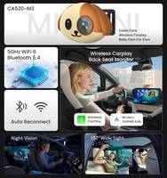 Adaptateur CarPlay sans fil portable avec Bluetooth 5.4 USB, combiné à une caméra de surveillance pour bébé à l'arrière, pour une installation universelle