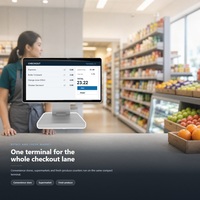 Terminal de point de vente tactile capacitif tout-en-un, système de caisse pliable, Windows/Android OS, Wi-Fi 6 pour la vente au détail