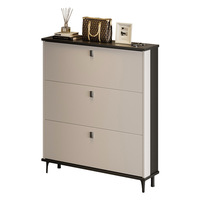Meuble à chaussures en acier économique pour entrée de maison, console moderne minimaliste intégrée, grande capacité, ultra-mince, avec portes battantes