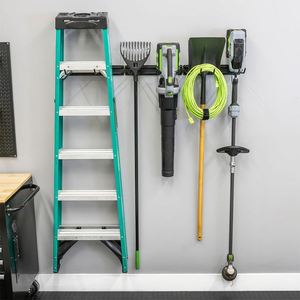 Large Capacity Adjustable Metal <b>Wall</b> Mount Yard Hanger Hanging <b>Hooks</b> Garage Storage Rack Organization Garden Tool Organizer - Product Image 2