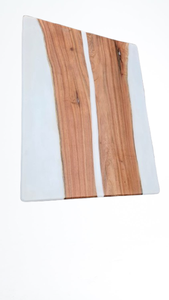 Premium White <b>Epoxy</b> <b>Resin</b> Wood <b>Table</b> – Contemporary Handmade Dining <b>Table</b> for Home & Commercial Spaces - Product Image 3