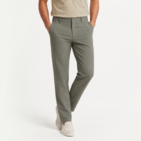 Pantalon de Costume Homme Uni Coupe Slim Classique Extensible Haute Qualité pour Affaires, Logo Personnalisé OEM, Vente en Gros