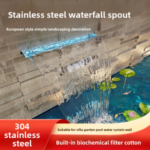 <span class=keywords><strong>Fontana</strong></span> a Cascata in Acciaio Inox con Illuminazione per Giardino e Cortile, Parete d'Acqua Artificiale - Product Image 1