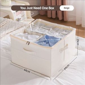 Boîte de rangement pliable en tissu Oxford avec compartiments, organiseur de placard, bacs de rangement pour vêtements, sous-vêtements et chaussettes - Product Image 3