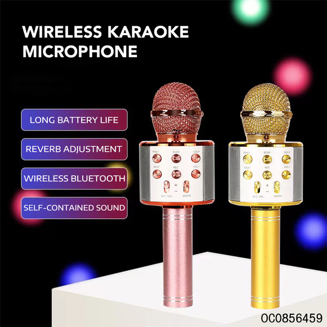 Portable Connect Phone Speaker Music Singing Wireless Karaoke Microphone