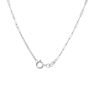 Chaînes fines courbées blanches en platine Pt950 avec maillons allongés pour collier ras du cou unisexe, style minimaliste, pour usage quotidien, cadeau - Product Image 1