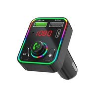 Transmitter FM Mobil Justlink BT5.0 3.1A Dual USB PD Pengisi Daya Cepat Lampu RGB Panggilan Handsfree Pemutar MP3 untuk Truk Mobil Grosir