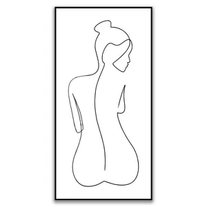 Kristall Porzellan Malerei Minimalisti scher Stil Linie Kunst Frauen Body Line Wand kunst Für Zuhause, Yoga-Raum, Fitness studio Dekoration drucken Leinwand