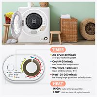 Euhomy Secadora de Ropa Portátil de 110V y 850W, Máquina Secadora Eléctrica Compacta con Tambor de Acero Inoxidable para Apartamentos y Casas Rodantes