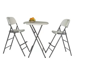 Mesas de barra altas de plástico HDPE redondas para exteriores comerciales de 80cm, mesas de cóctel de fiesta redondas plegables de alta calidad - Product Image 6