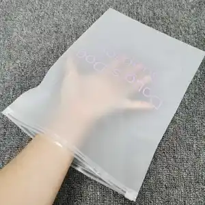Wholesale zipper Matte&Transparent Plastic Cloth Packaging Bag for Bikini/Shoes