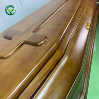 Nouveau Design Élégant Lignes Sculptées Bronze Bois Massif Paulownia Eco Cercueil Grèce Italie Pologne Tchèque Christ Style Cercueils Funéraires
