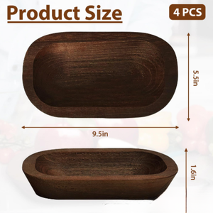 Bols <span class=keywords><strong>à</strong></span> pâte ovales rustiques en bois naturel, récipients <span class=keywords><strong>à</strong></span> bougies pour la fabrication de bougies DIY, décoration de maison de style campagnard et centre de table - Product Image 5