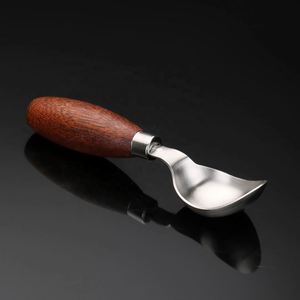 Cuillère à glace en acier inoxydable avec manche en bois de qualité supérieure, logo personnalisé, pour cadeaux promotionnels d'entreprise - Product Image 3