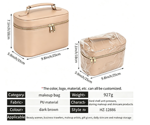 Trousse de maquillage de voyage grande capacité, étui de rangement portable pour femmes et filles, trousse de toilette et de cosmétiques - Product Image 1