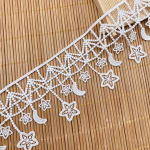 Tissus brodés en dentelle, 5/7CM de largeur, accessoires de vêtement à la mode, matériel à coudre pour robes ajourées, garniture étoiles, lait, <span class=keywords><strong>lune</strong></span>, - Product Image 5