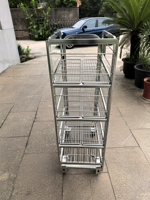 Chariot à roulettes pour lait, 4 roues, chariot de manutention laitière, chariot de transport de bouteilles de lait avec revêtement en poudre