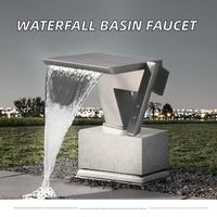 Robinet de lavabo cascade monotrou moderne à poignée unique, à montage sur comptoir, avec débit contrôlé, pour eau chaude/froide, idéal pour hôtels et maisons d'hôtes