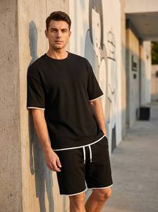 Completo Estivo Casual da <span class=keywords><strong>Uomo</strong></span> con Logo Personalizzato, Set Due Pezzi con T-shirt e Pantaloncini, Traspirante con Stampa Digitale, Prodotto da Produttore di <span class=keywords><strong>Abbigliamento</strong></span> - Product Image 6