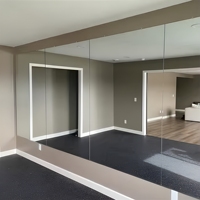 Miroir en verre trempé argenté imperméable, anti-corrosion, avec couche de protection durable, pour salle de sport, studio de yoga, salle de danse