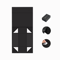 Boîte magnétique noire emballage de vêtements boîte-cadeau en carton rigide de luxe avec emballage en mousse pour bouteille de parfum couteau verre