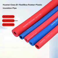 Tube d'isolation thermique en mousse de caoutchouc rouge de qualité B1, ignifuge, pour la climatisation et les conduites d'eau