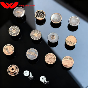 Nhà Máy Bán Buôn Kim Loại Cứu Trợ Logo Thương Hiệu Mô Hình Cao Cấp Quần Áo Retro Kẽm Hợp Kim Denim Quần Nút Góc Móng Tay - Product Image 6