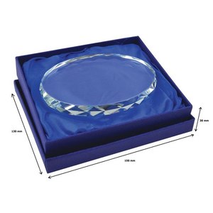 Fermalibro in Vetro Ovale 90x120x12mm, Accessorio da Scrivania in Cristallo Trasparente - Product Image 2