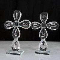 Croix en verre transparente, croix en cristal clair, souvenirs de baptême d'église en verre, cadeaux MH-S040